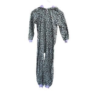 The Children's Place Girls Leopard Print Fleece Hooded Sleepwear Onesie Jumpsuit